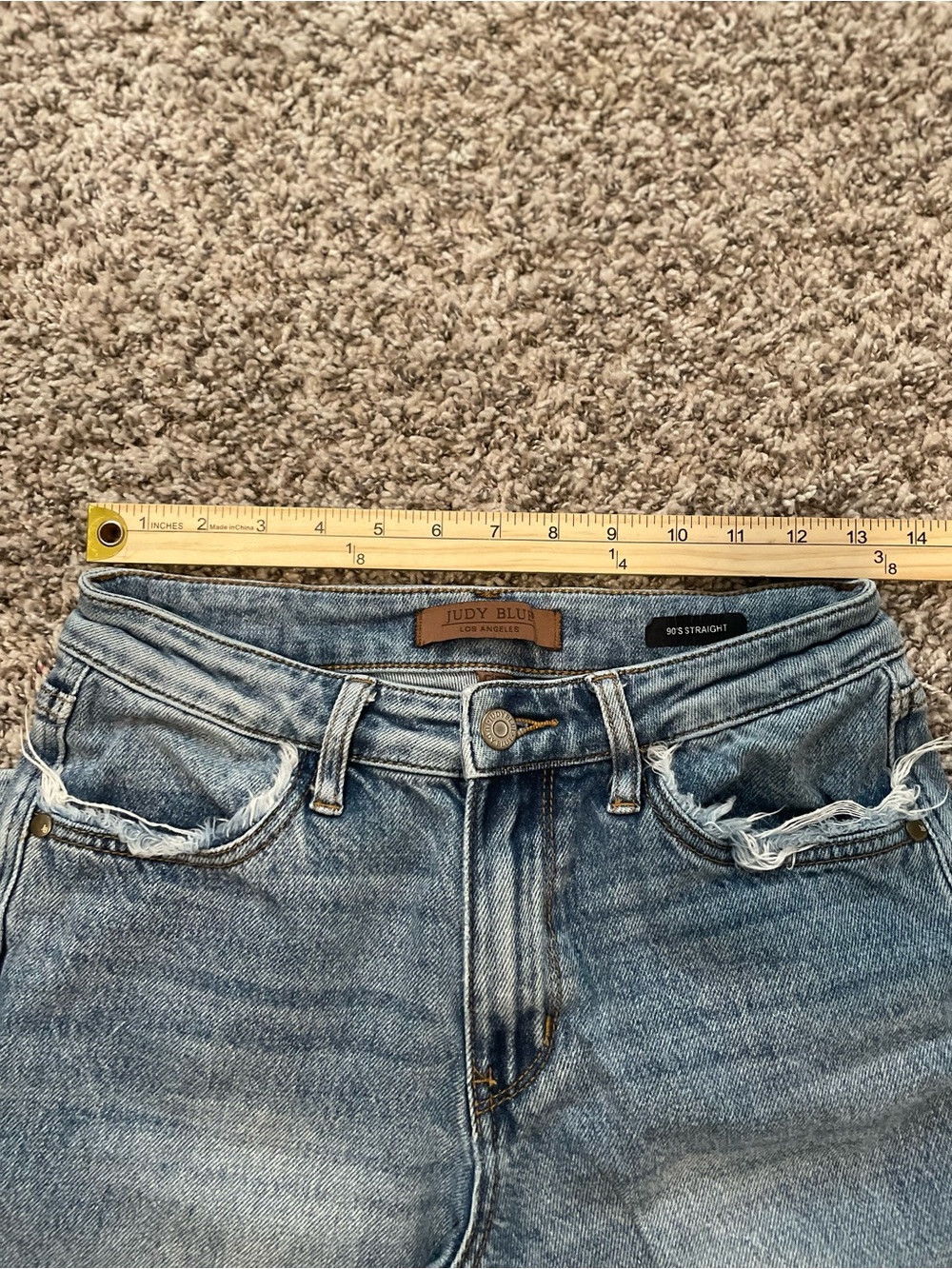 Judy Blue 90’s Straight Fit Jeans Women’s Sz 5/27 Distressed Style JB881038 - Picture 5 of 7
